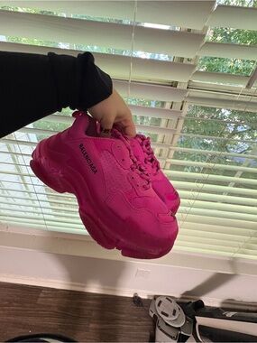 Balenciaga Triple S Chunky Sneakers in Hot Pink